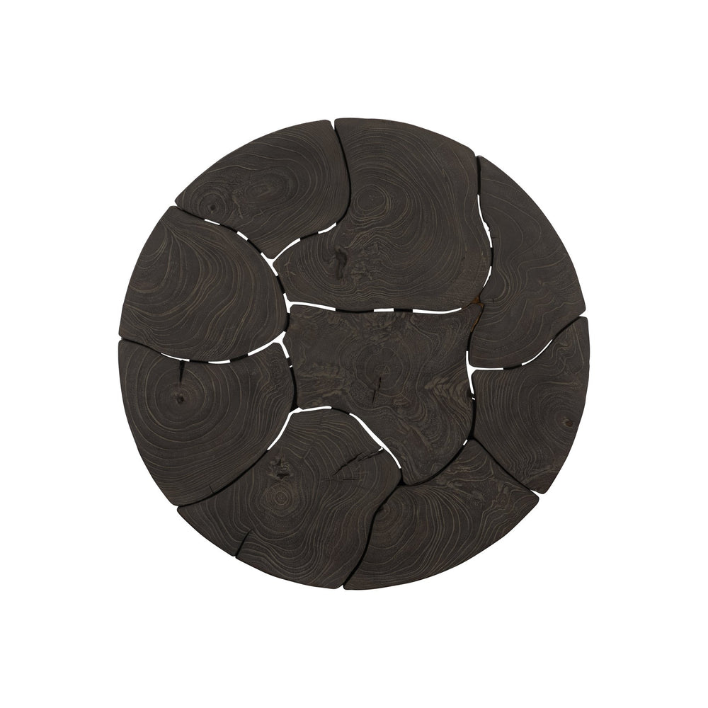 Bernhardt Bernhardt Lanita Round Sliced Teak Side Table With Sculptural Suar Wood Base, Truffle Finish, 24" 301124