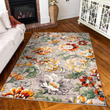 Orian Rugs Simply Southern Cottage Franklin Floral Machine Woven Polypropylene Transitional Area Rug Distressed Grey Polypropylene