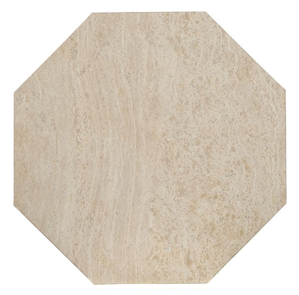 Hooker Furniture Commerce Haven Spot Table Octagonal Marble Accent End Table — Compact Plinth Base, Natural Veining, Durable Luxury (22" H) 7228-80238-05