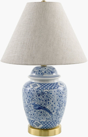 Livabliss Lepi Ceramic Iron Table Lamp with Rattan Shade and Crystal Finial for Coastal Decor LPI-001