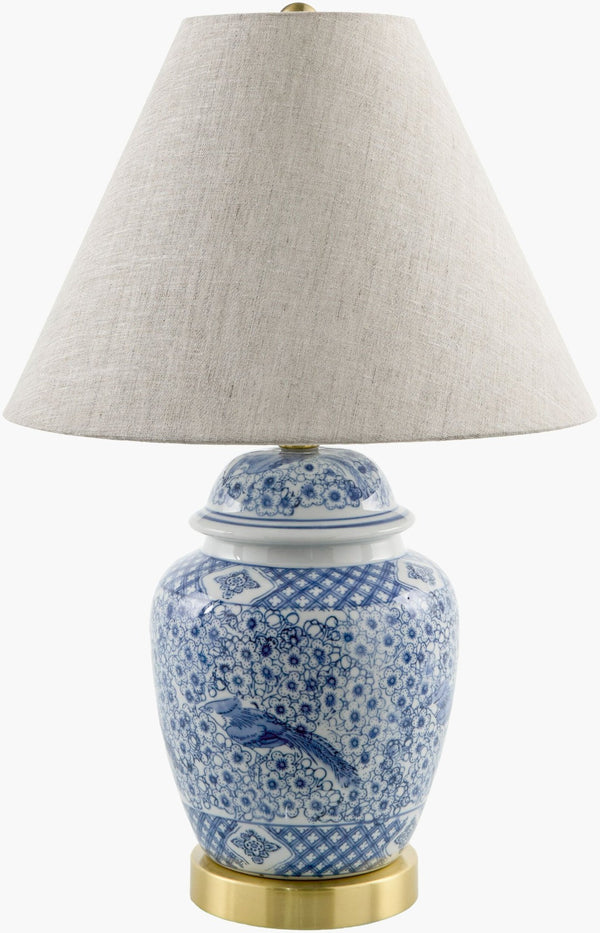 Livabliss Lepi Ceramic Iron Table Lamp with Rattan Shade and Crystal Finial for Coastal Decor LPI-001