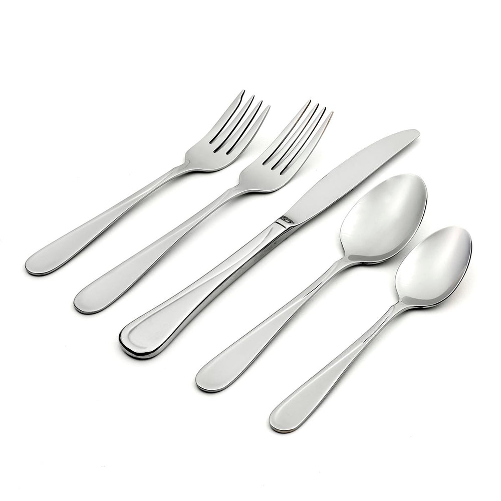 Lenox Oneida Flight 65 Piece Everyday Flatware Set, Service for 12 Metallic, STAINLESS METAL H015065A