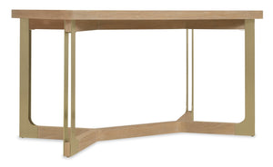 Hooker Furniture Banyon Counter-Height Gathering Table With Desert Oak Wire‑Brushed Top And Brushed Brass Legs For Stylish Dining 6081-75206-82