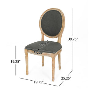 English Elm Christopher Knight Home® - Kd Dining Chair - Vintage French-Country Elegance With Dark Gray Upholstery & Ergonomic Comfort 60352.00PDGRY