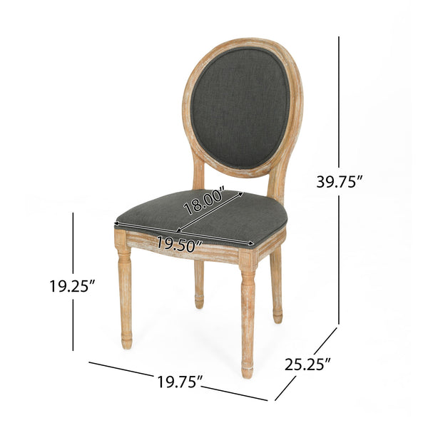English Elm Christopher Knight Home® - Kd Dining Chair - Vintage French-Country Elegance With Dark Gray Upholstery & Ergonomic Comfort 60352.00PDGRY
