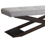 Homelegance By Top-Line Shelton Linen Wood X-Base Bench Espresso Wood