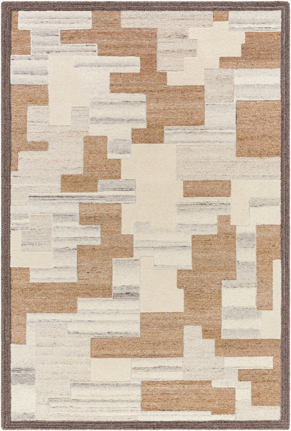 Livabliss La Puna Handtufted Wool Accent Rug Artisan Crafted for Entryways and Bedside Decor Tan, Brown 5' x 7'6" LPN2304-576