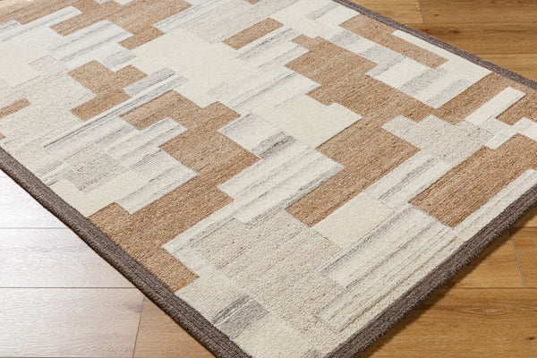 Livabliss La Puna Handtufted Wool Accent Rug Artisan Crafted for Entryways and Bedside Decor Tan, Brown 5' x 7'6" LPN2304-576