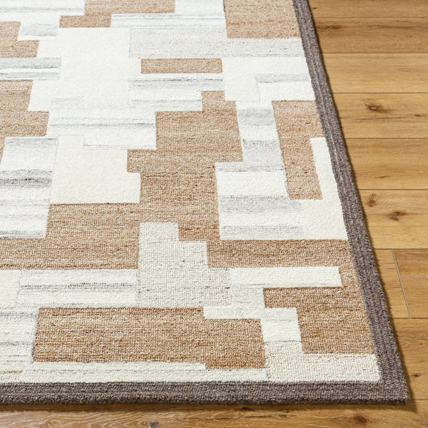 Livabliss La Puna Handtufted Wool Accent Rug Artisan Crafted for Entryways and Bedside Decor Tan, Brown 5' x 7'6" LPN2304-576