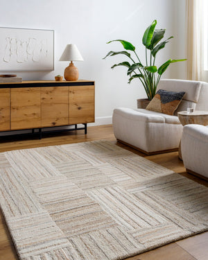 Livabliss La Puna Hand Tufted Wool Area Rug for Entryways Bathrooms and Beside Beds Taupe, Tan 2' x 3' LPN2305-23