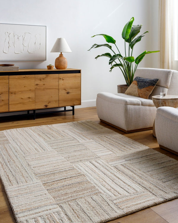 Livabliss La Puna Hand Tufted Wool Area Rug for Entryways Bathrooms and Beside Beds Taupe, Tan 2' x 3' LPN2305-23