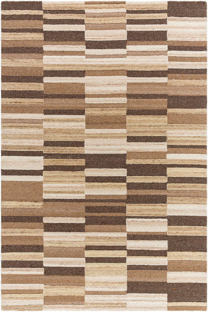 La Puna LPN-2307 9' x 12' Handmade Rug LPN2307-912  Prairie Dust, Khaki, Ash, Walnut, Eggplant, Pearl Surya