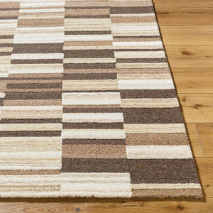 La Puna LPN-2307 9' x 12' Handmade Rug LPN2307-912  Prairie Dust, Khaki, Ash, Walnut, Eggplant, Pearl Surya