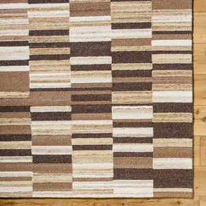La Puna LPN-2307 9' x 12' Handmade Rug LPN2307-912  Prairie Dust, Khaki, Ash, Walnut, Eggplant, Pearl Surya