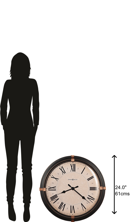 Hekman Furniture 625498 Atwater Oversized Wall Clock - Vintage Metal Design, Quartz Movement, Dark Bronze Finish Metal Atwater Wall Clock 625498