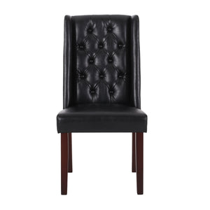 English Elm Dining Chair Set of Two Wingback Button Tufted High Back Birch Leg Upholstered 61539.00PUMDNT