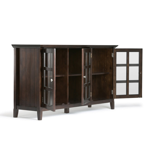 English Elm Acadian Wide Storage Cabinet – Handcrafted Solid Wood In Rich Brunette Brown For Timeless Elegance B136P159415
