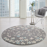 Nourison Tranquil TRA04 Machine Made Power-loomed No Border Indoor Only Contemporary  Rug Grey Beige, Grey 100% Polypropylene 99446484628