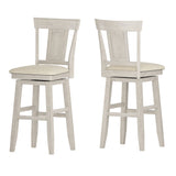 Homelegance By Top-Line Juliette Panel Back Wood Swivel Bar Stool White Rubberwood