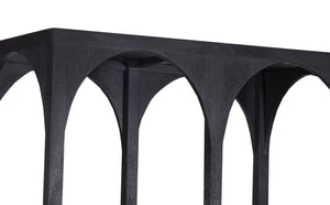 Porter Designs Porter Tarragona Black Solid Mango Wood Bookcase - Elegant Arched Design, Durable & Stylish Storage Black Wood 10-108-01-1812