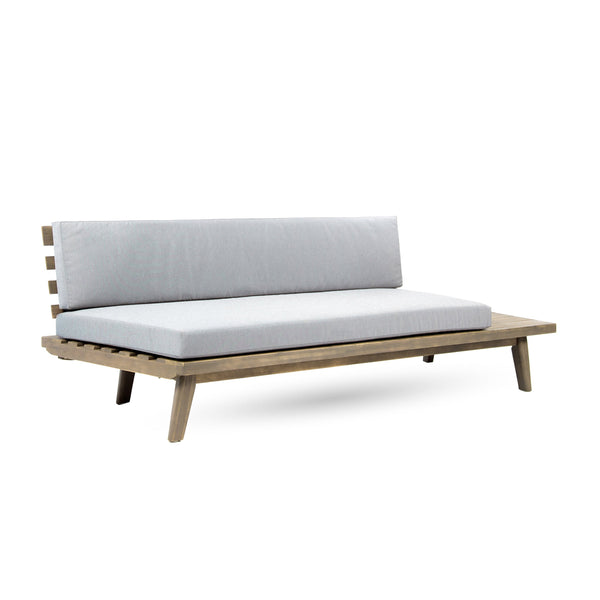 English Elm Hillcrest Solid Acacia Corner Sofa with Built-in Side Table for Outdoor Living 61288.00R