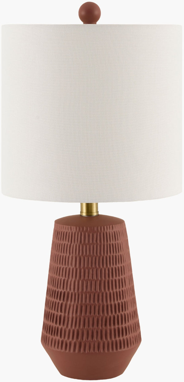 Livabliss Leipzig Rustic Resin Table Lamp with Linen Shade for Farmhouse Bohemian Decor LPZ-003