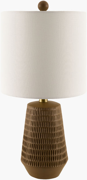 Livabliss Leipzig Rustic Resin Table Lamp with Linen Shade for Bedside or Entryway LPZ-004
