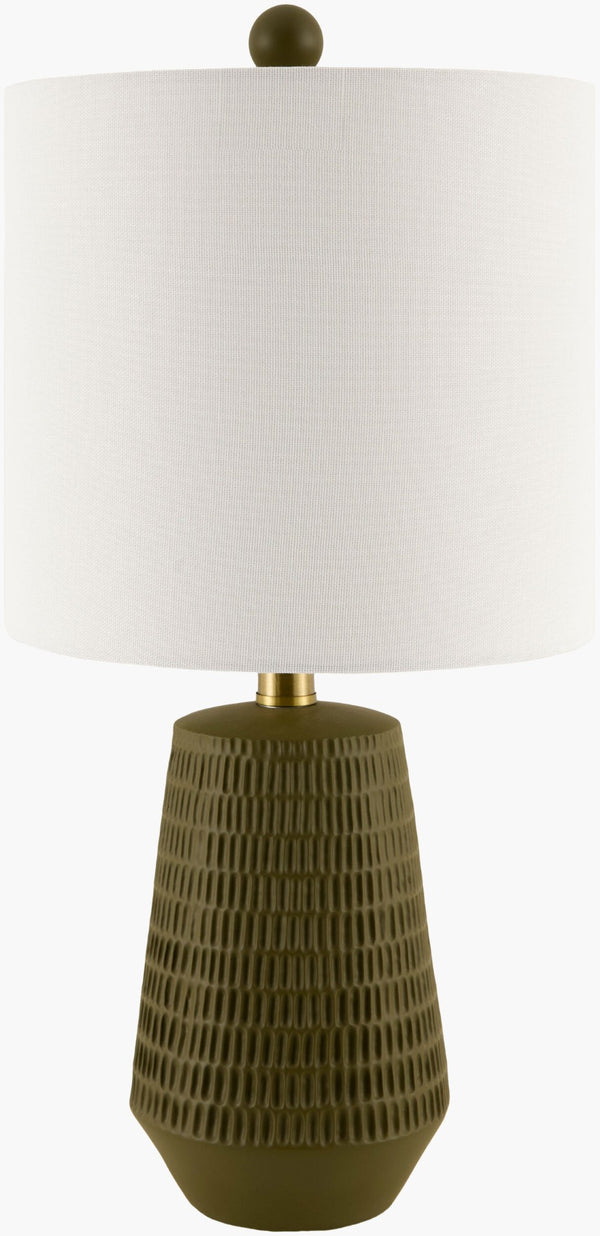 Livabliss Leipzig Rustic Resin Table Lamp with Linen Shade for Farmhouse Bedroom Decor LPZ-005