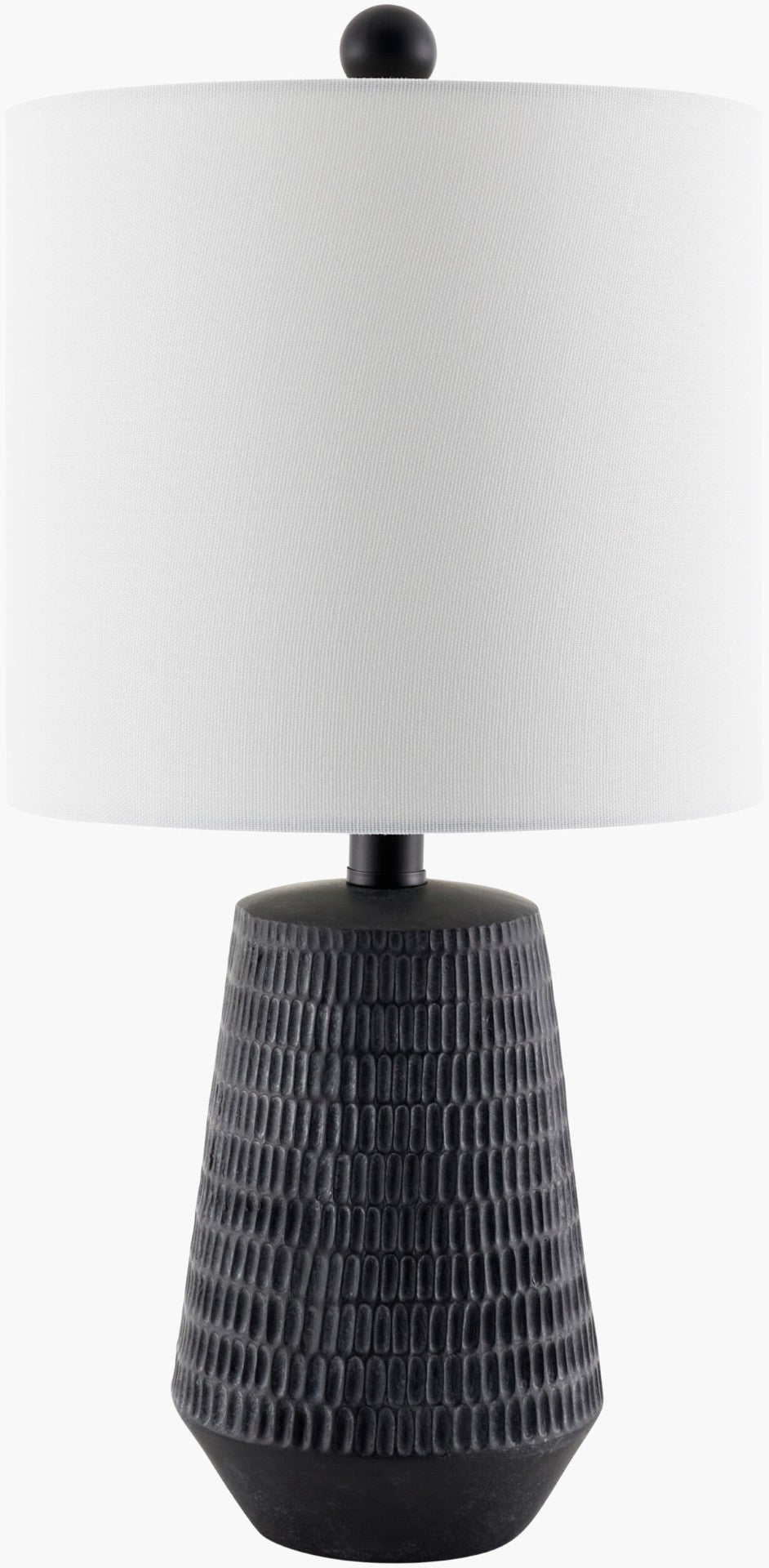 Livabliss Leipzig Textured Resin Table Lamp with Linen Shade for Farmhouse Bedside Decor LPZ-006