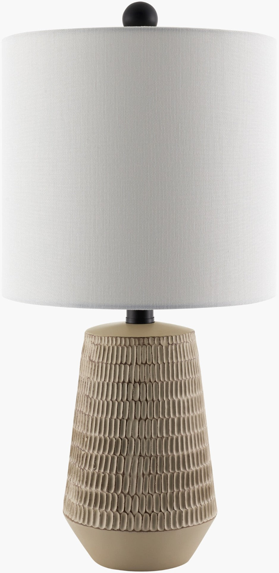 Livabliss Leipzig Rustic Resin Table Lamp with Linen Shade for Bedside or Reading Nook LPZ-007