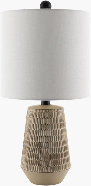 Livabliss Leipzig Rustic Resin Table Lamp with Linen Shade for Bedside or Reading Nook LPZ-007