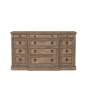 A.R.T. Furniture Architrave Dresser: New Traditional Style With 12 Drawers, Cedar Lining & Elegant Almond Finish Brown Material, Pine Solids And Veneer,Metal 277131-2608