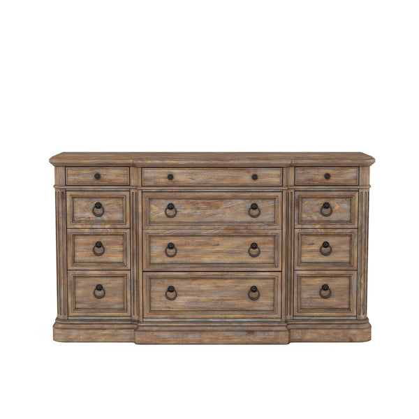 A.R.T. Furniture Architrave Dresser: New Traditional Style With 12 Drawers, Cedar Lining & Elegant Almond Finish Brown Material, Pine Solids And Veneer,Metal 277131-2608