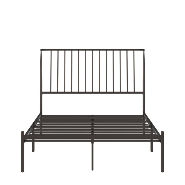 Homelegance By Top-Line Dante Metal Platform Bed with Curved Metal Headboard Dark Bronze Metal