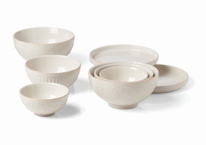 Lenox French Perle Luna 8-Piece Nesting Dinnerware Set White, WHITE STONEWARE 894103