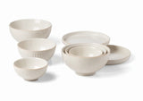 French Perle Luna 8-Pc Nesting Dinnerware Set, Stoneware, Dishwasher-Safe