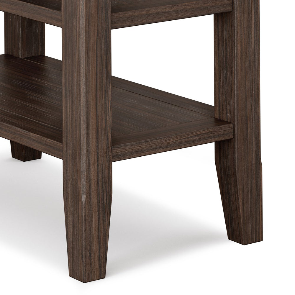 English Elm Acadian Solid Wood Narrow Side Table - Versatile Farmhouse Brown Accent For Small Spaces & Storage B136P159696