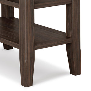 English Elm Acadian Solid Wood Narrow Side Table - Versatile Farmhouse Brown Accent For Small Spaces & Storage B136P159696