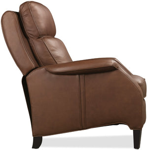 Hooker Furniture Wrenn Recliner With Power Headrest And Usb Charging — Semi-Aniline Leather, Bustle Back Comfort Brown RC829-PH-087