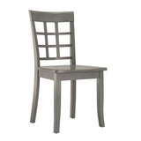 Homelegance By Top-Line Lorren Window Back Wood Dining Chairs (Set of 2) Grey Rubberwood