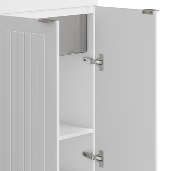 English Elm Murphy 24" Compact Laundry Cabinet With Deep Stainless Steel Sink & High-Arch Faucet For Small Spaces B136P158807