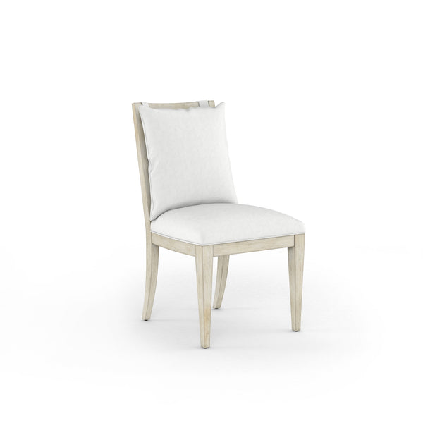 A.R.T. Furniture Set Of 2 - Cotiere Contemporary Side Chair - Stylish Linen Blend, Parawood Construction, Comfort & Durability - Set Of 2 Beige, White Parawood Solids,Foam,Lose Fibers,Fabric 299202-2349