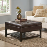 Christopher Knight Home® 31x31x18 Storage Ottoman with Bottom Rack, Bonded Leather