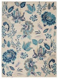 Nourison Tranquil TRA02 Machine Made Power-loomed No Border Indoor Only Farmhouse Vintage Rug Ivory,Light Blue, Blue and White 100% Polypropylene 99446483706