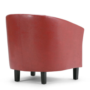 English Elm Austin - Stylish Red Tub Chair For Modern Comfort, Durable Faux Leather & Cozy Design For Any Space B136P159638