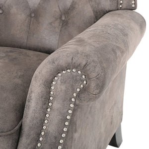 English Elm Christopher Knight Home® - Accented Push Back Recliner Chair with Rolled Arms and Copper Accents, Plush Cocooning Support, Sturdy Design Brown Gray 57337.00MF