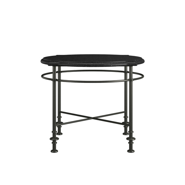 Atrium Round End Table with Elegant Granite Top & Stylish Oil Rubbed Bronze Metal Legs for Any Space