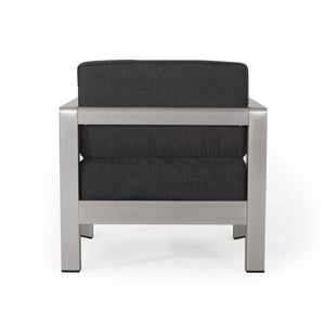 English Elm Christopher Knight Home® - AVIARA Aluminum Club Chair with Deep Seating and Low-Profile Design, Durable 400 lb Capacity, Compact Silver 64077.00SC