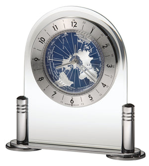 Hekman Furniture 645346 Howard Miller World Map Alarm Clock - Elegant Design, Quartz Movement, Perfect For Home Decor  Discoverer Tabletop Clock 645346