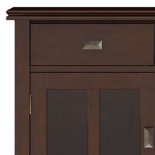 English Elm Artisan Entryway Storage Cabinet - Handcrafted Russet Brown With Adjustable Shelves & Antique Bronze Details B136P158419